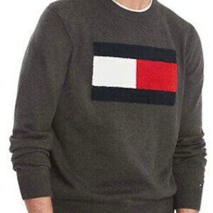 Grey Tommy Hilfiger Sweater with flag